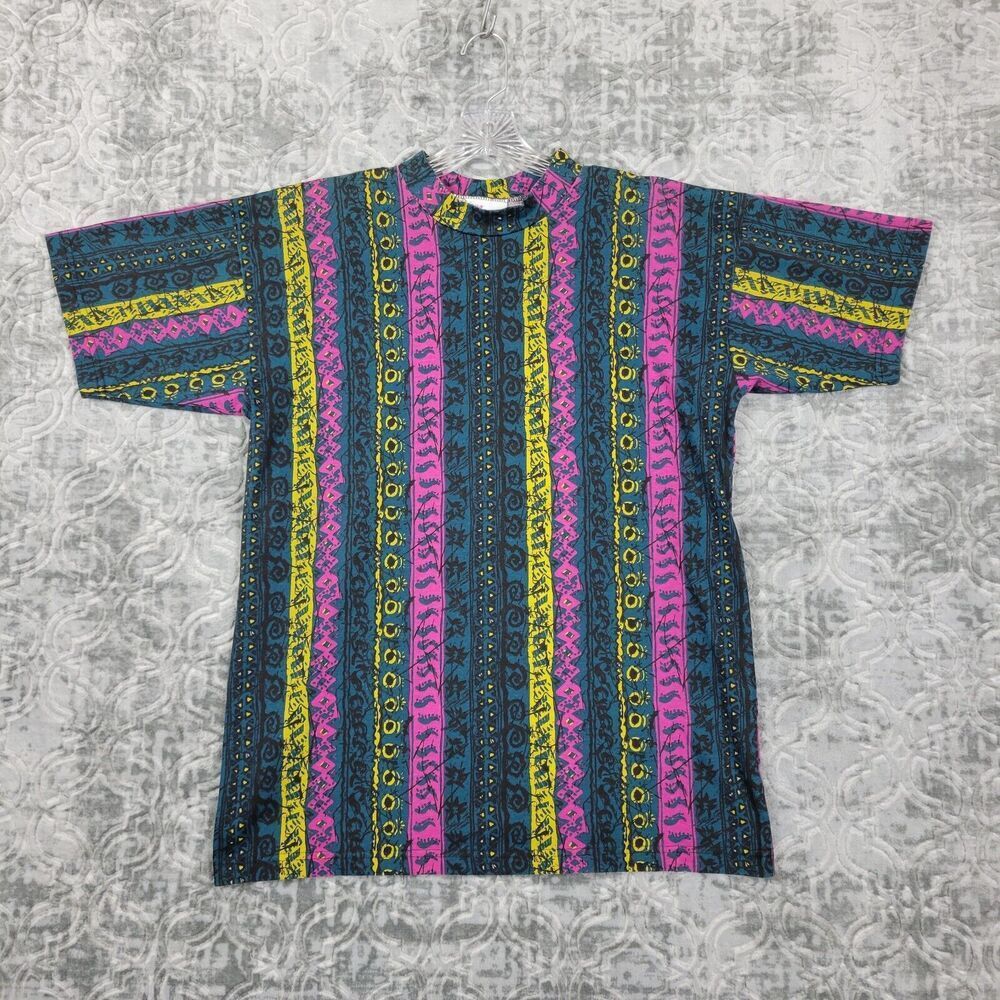 Vintage Diana Marco T Shirt Womens 16 (XL) Colorful Short Sleeve USA Fun Pattern